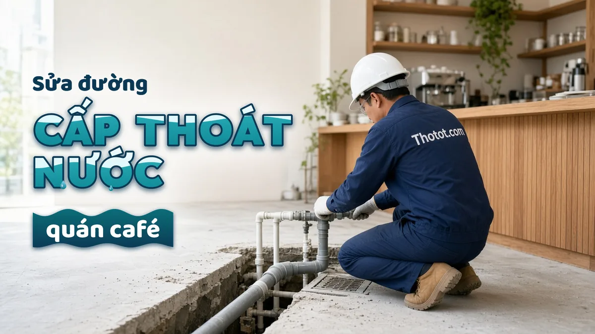 Thi công, sửa đường cấp thoát nước quán café