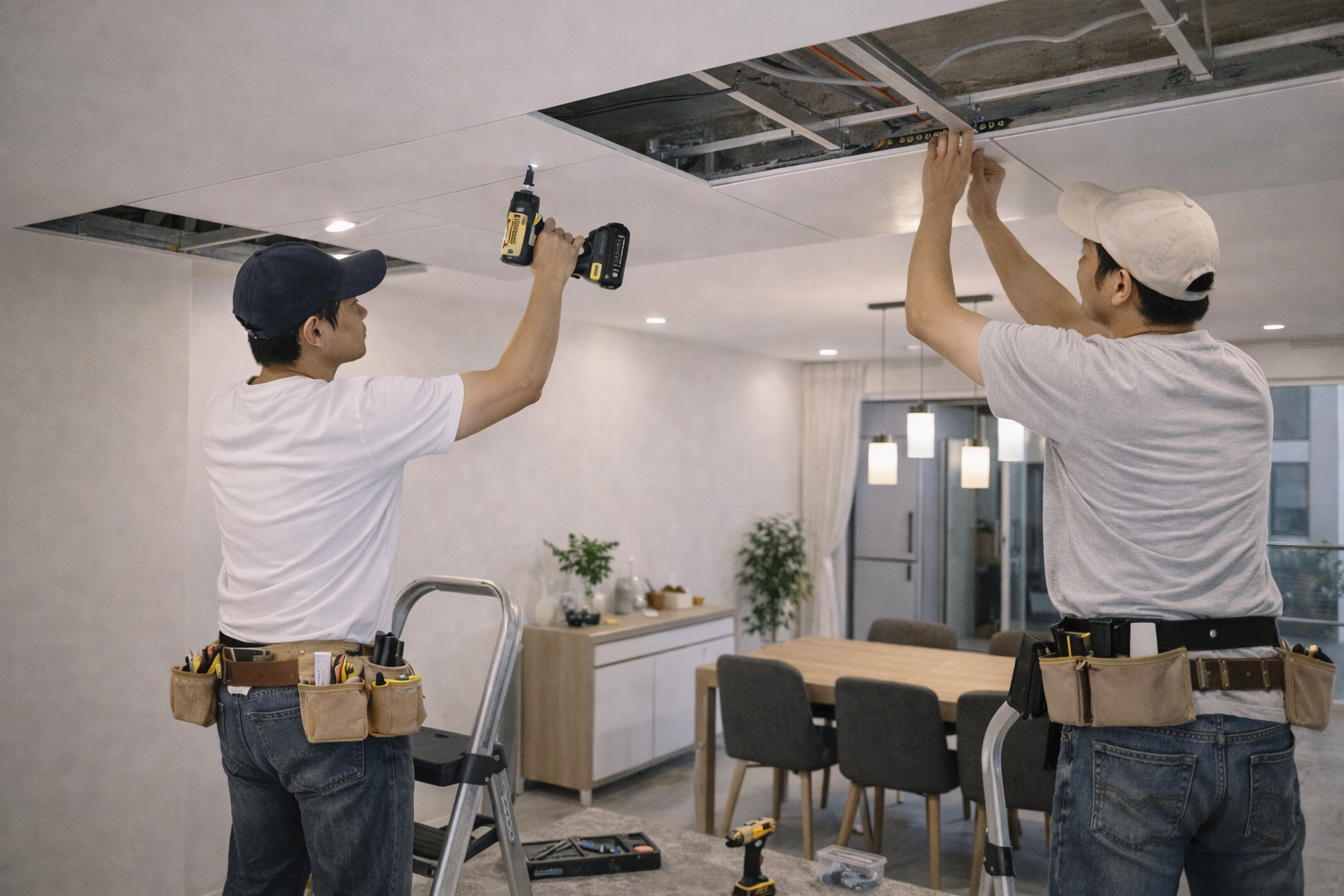 Thi công trần phòng ăn