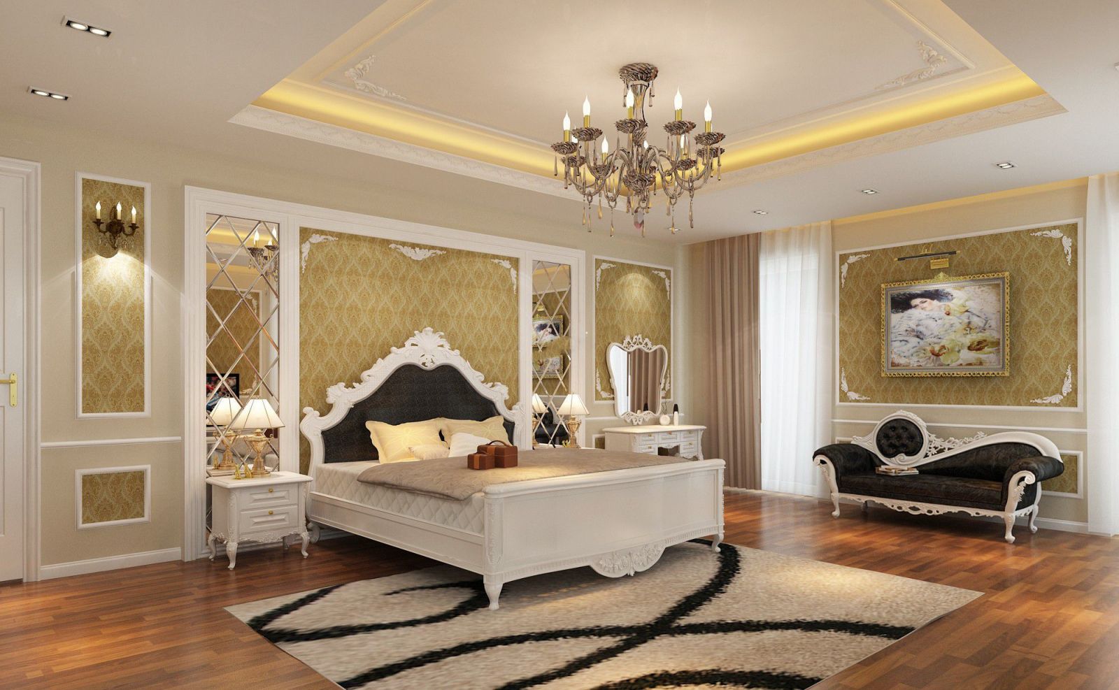 Thi công trần phòng ngủ căn hộ