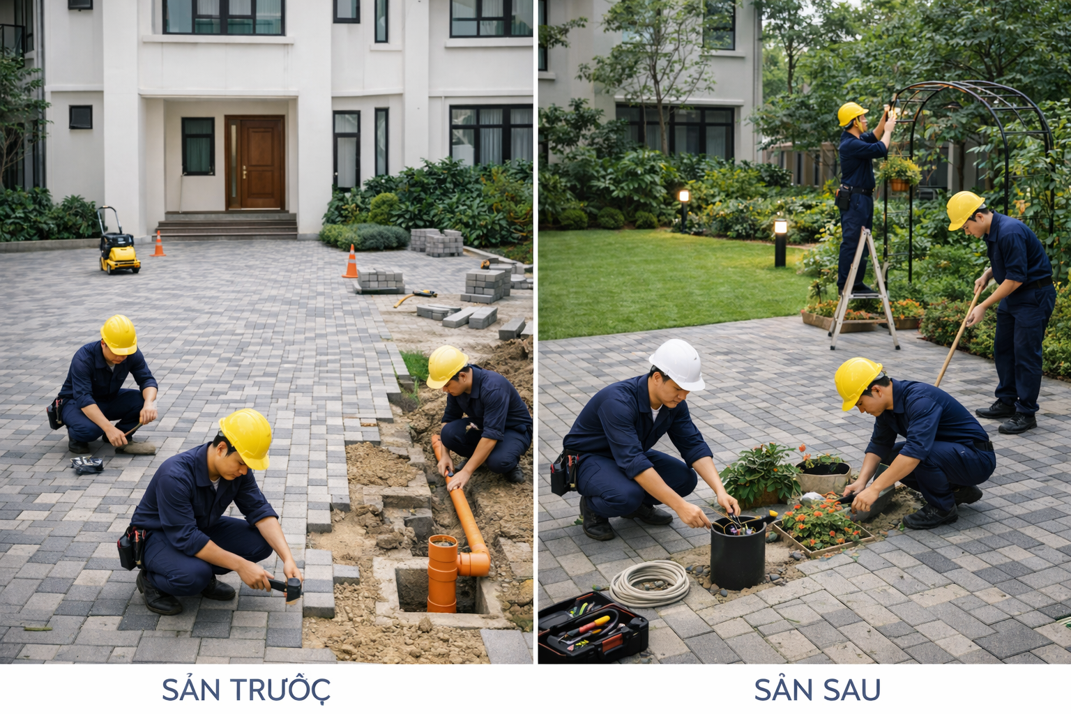 Thi công trọn gói sân trước – sân sau