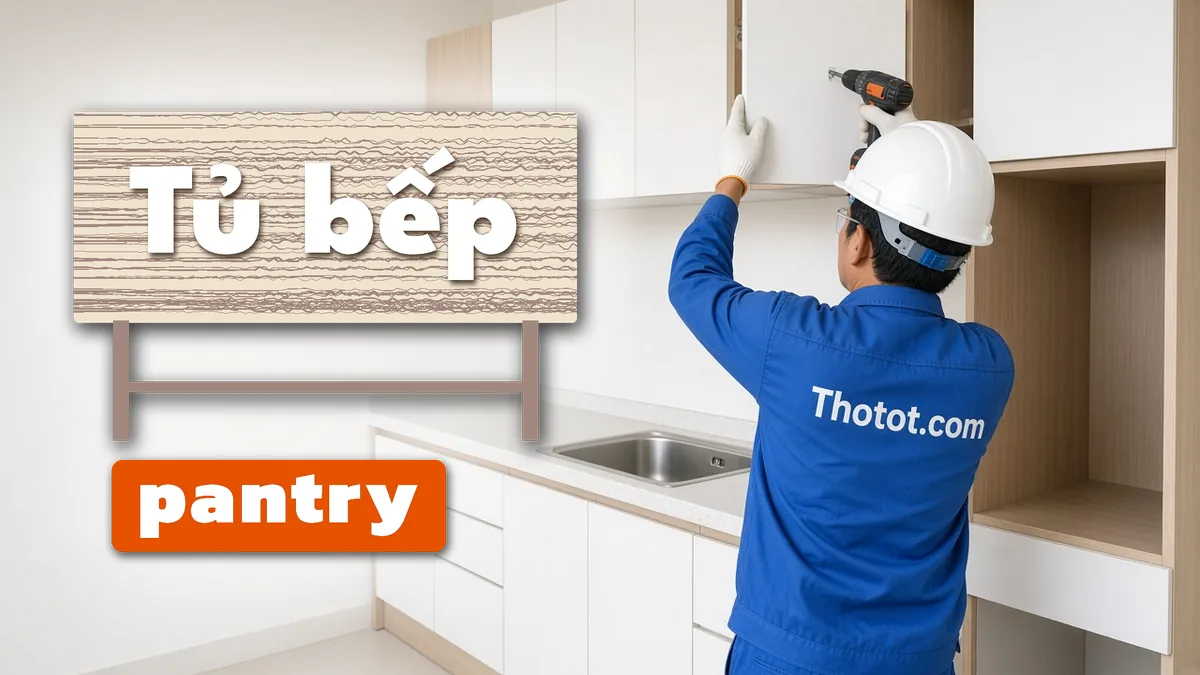 Thi công tủ bếp pantry văn phòng