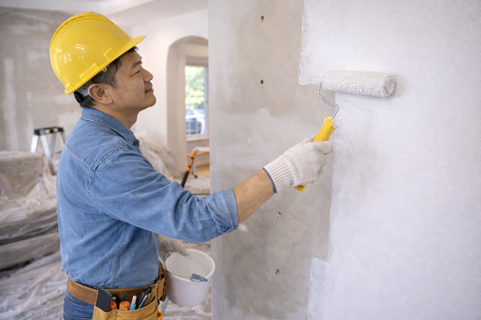 Thi công tường – sơn hoàn thiện