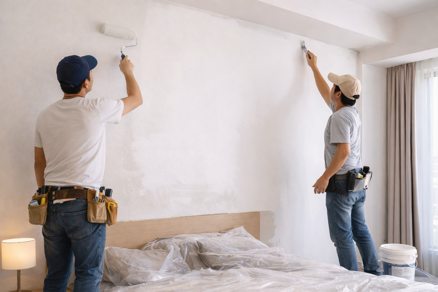 Thi công tường – sơn hoàn thiện