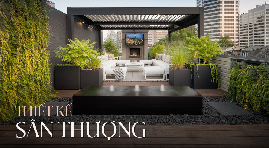 Thiết kế sân thượng biệt thự
