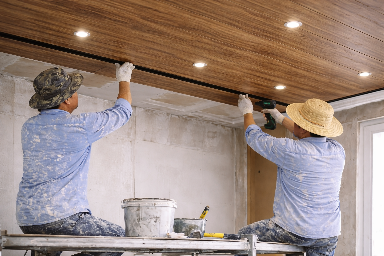 Trần nhựa giả gỗ