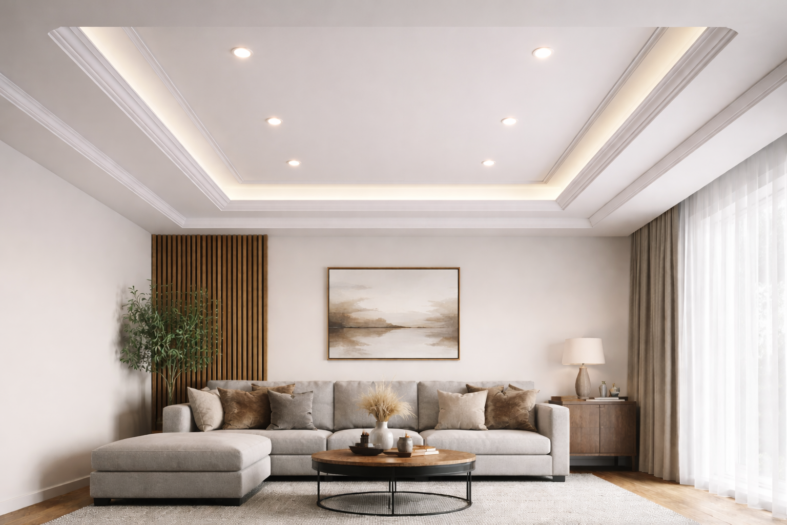 Trần thạch cao giật cấp