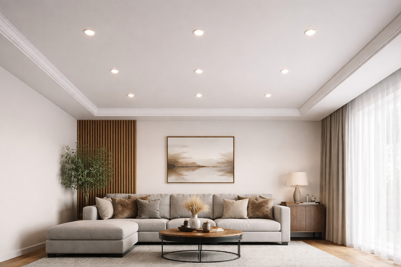 Trần thạch cao phẳng