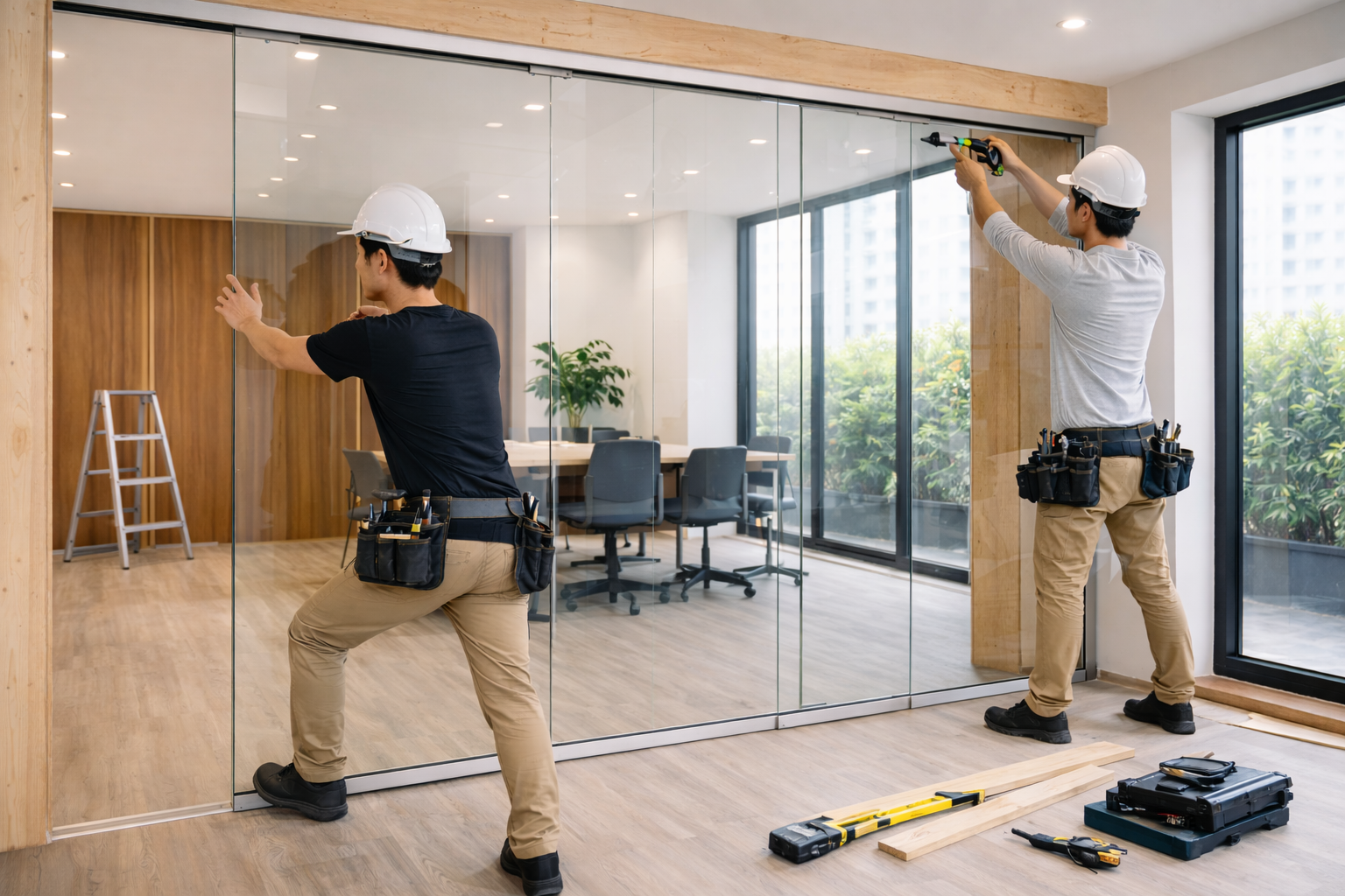 Vách kính cường lực