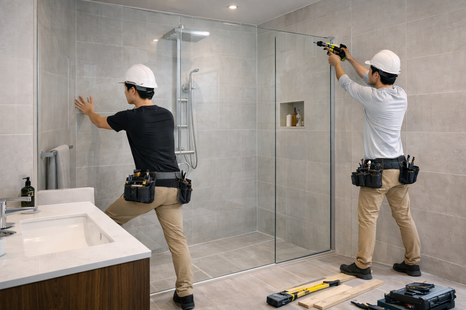 Vách kính nhà tắm