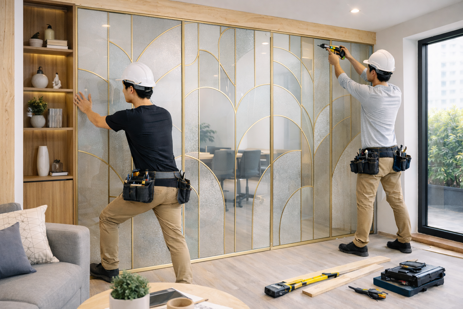 Vách kính trang trí