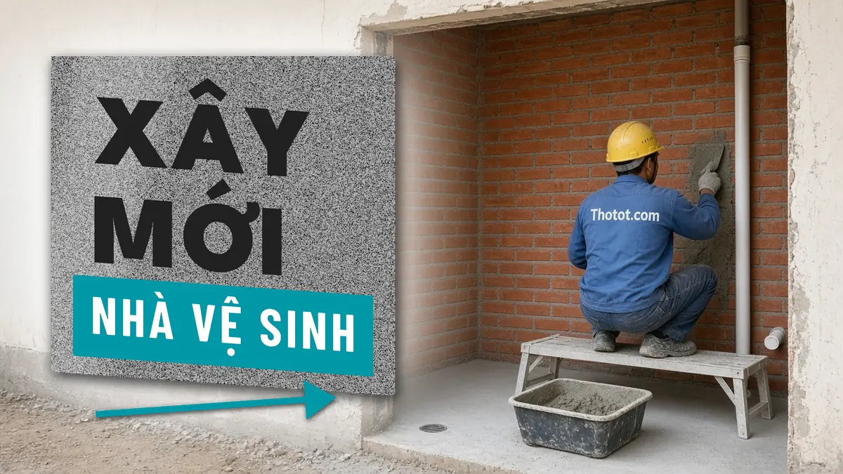Xây mới nhà vệ sinh nhà cấp 4