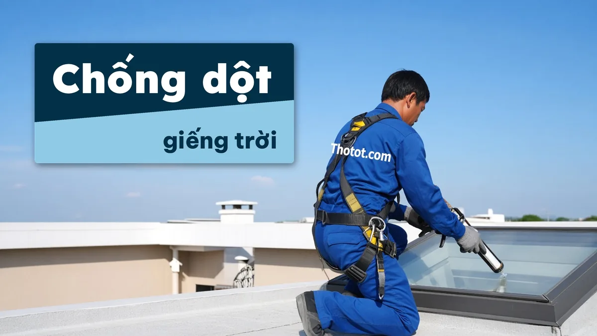 Xử lý giếng trời biệt thự bị dột