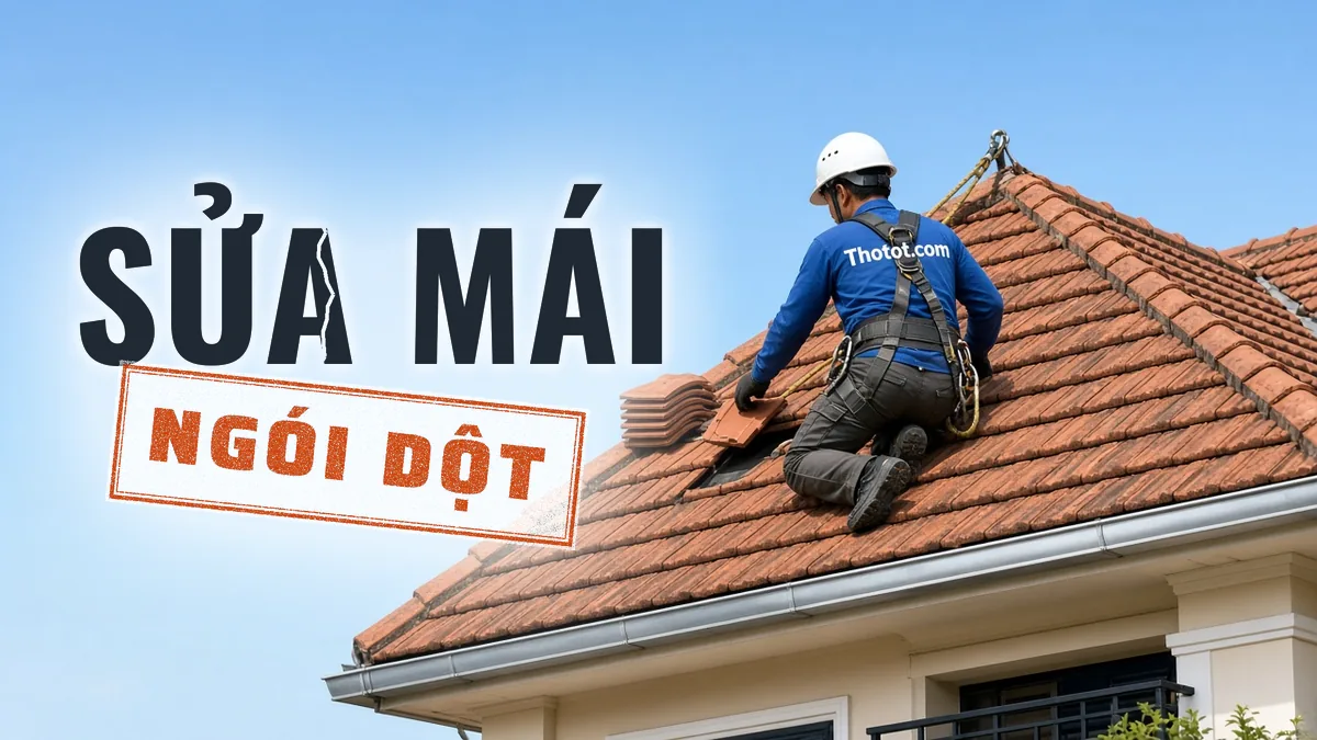 Xử lý mái ngói biệt thự bị dột