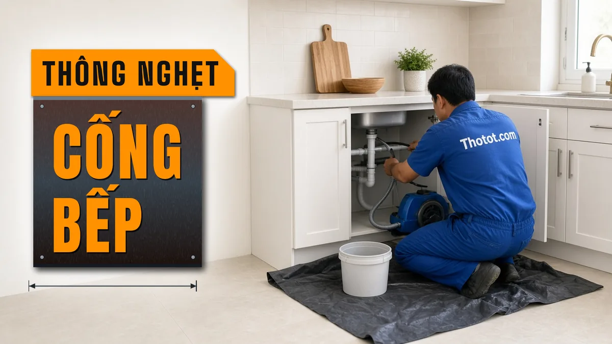 Xử lý nghẹt cống bếp biệt thự