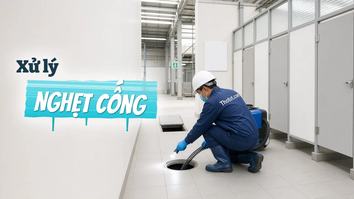 Xử lý nghẹt cống, mùi hôi nhà vệ sinh nhà xưởng