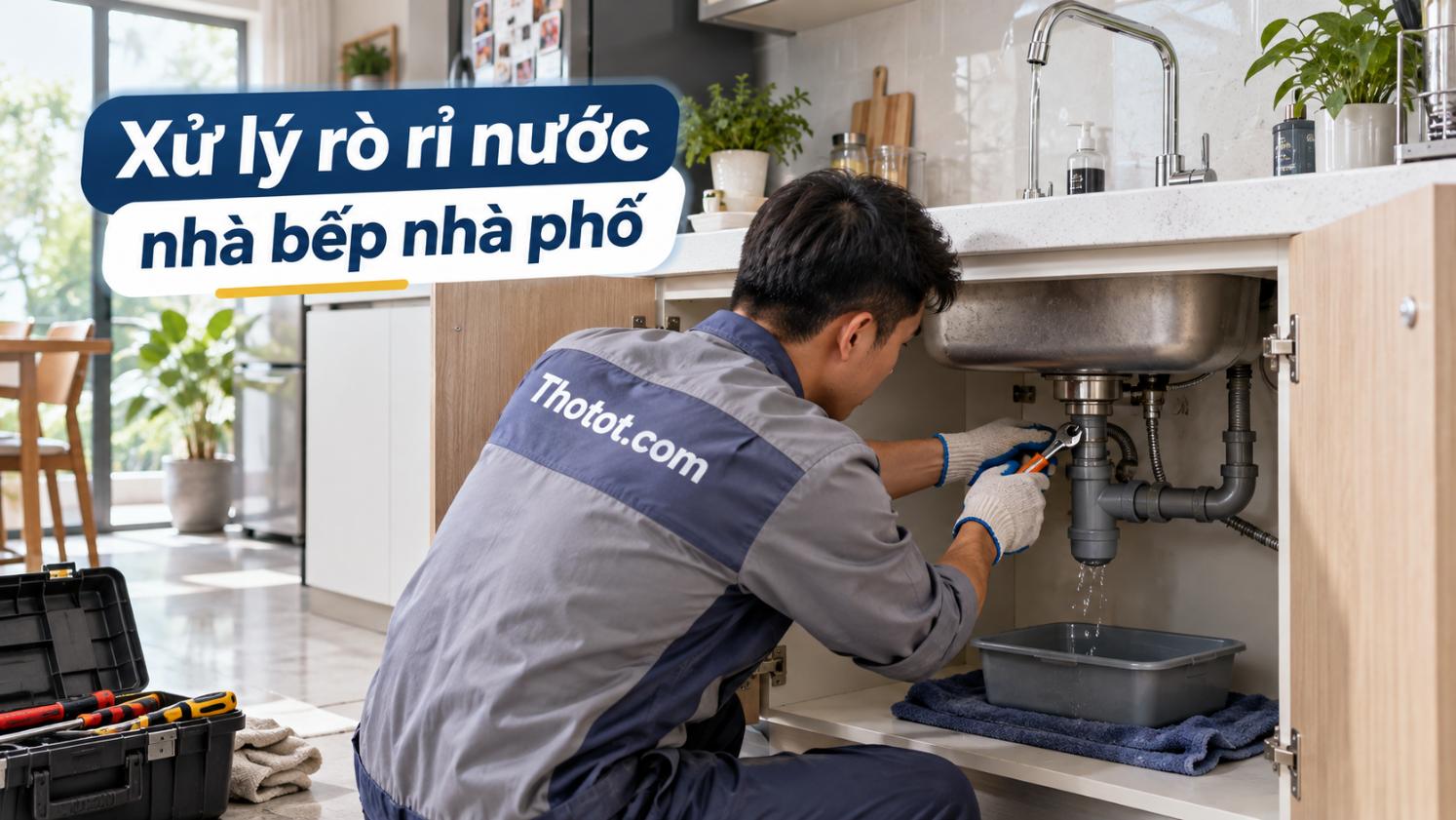 Xử lý rò rỉ nước nhà bếp nhà phố