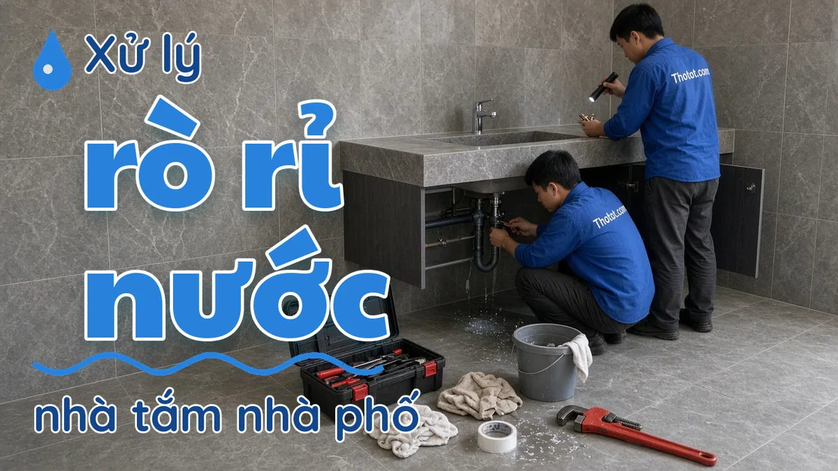 Xử lý rò rỉ nước nhà tắm nhà phố