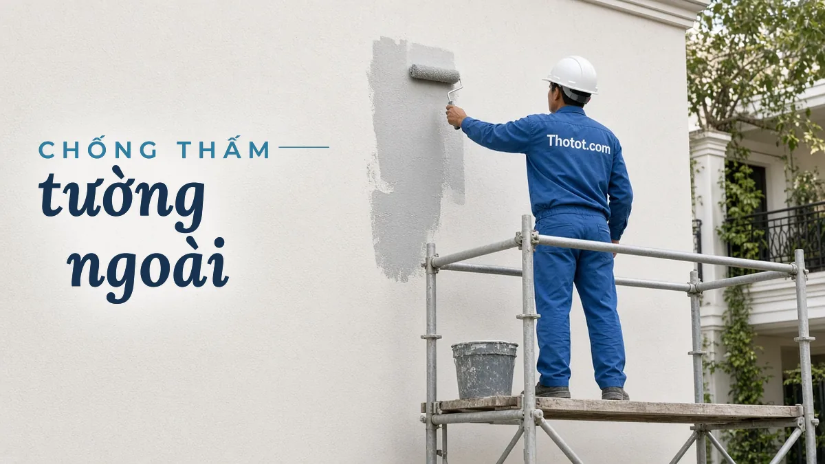 Xử lý tường ngoài biệt thự bị thấm