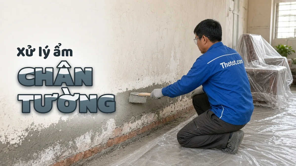 Xử lý tường nhà cấp 4 bị ẩm chân tường